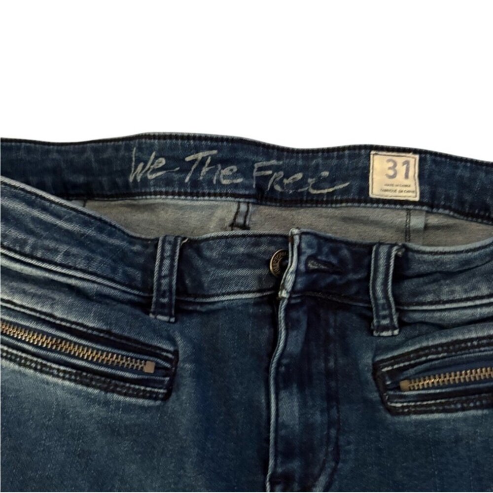 We The Free Womens Size 31 Skinny Jeans Waxed Denim Medium Wash by Free People